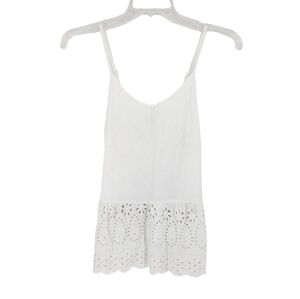 3/$20 Sim & Sam Eyelet Flowy Tank White Size XS